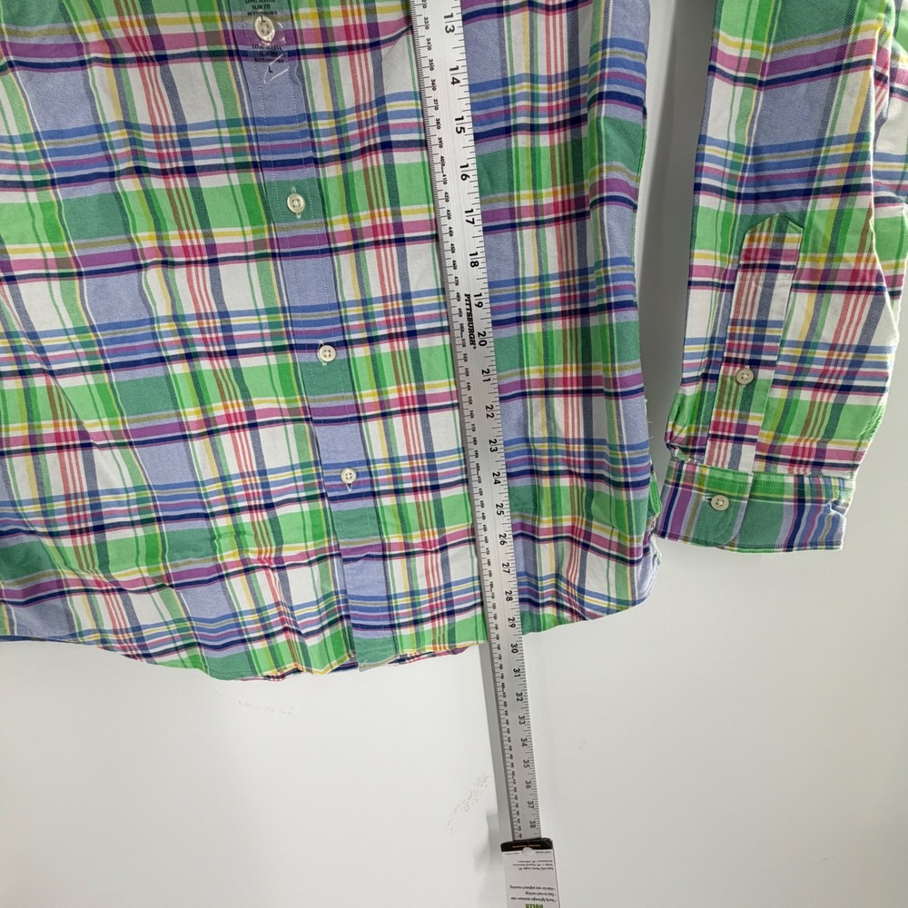 Polo Ralph Lauren Mens Slim Fit Plaid Button Down Shirt Green Blue L NWT - Picture 5 of 9